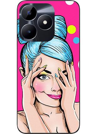 Силиконовый чехол epik для realme c51 с картинкой девушка поп арт