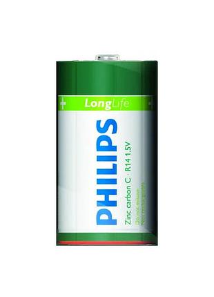 Батарейка philips r14/c longlife
