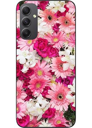 Силиконовый чехол бампер для samsung galaxy a34 5g с картинкой нежные цветы