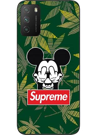 Силіконовий чохол для xiaomi poco m3 з картинкою міккі supreme