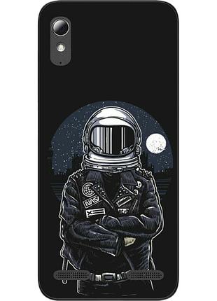 Силиконовый чехол для lenovo a6010 с картинкой космонавт и луна