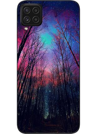 Чехол силиконовый для samsung a22 galaxy a225f с картинкой лес космическое небо
