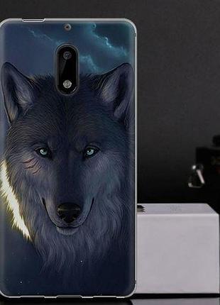 Оригінальний чохол панель накладка для nokia 6 з картинкою вовк
