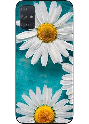 Силиконовый чехол для samsung a71 galaxy a715f с картинкой ромашки