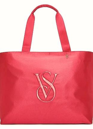 Сумка-тоут victoria’s secret monogram logo tote bag, рожева