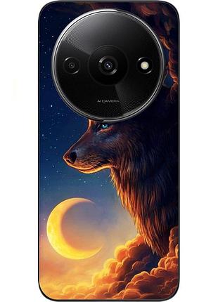 Бампер силиконовый чехол epik для xiaomi redmi a3 с картинкой волк и луна