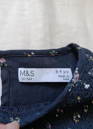 Блузка на девочку в цветочный принт m&s 8-9 лет 5