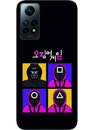 Силиконовый чехол epik для xiaomi redmi note 12 pro 4g с картинкой игра в кальмара надзиратели