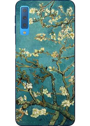 Бампер силиконовый чехол для samsung a750f galaxy a7 2018 с картинкой сакура