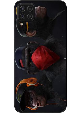 Бампер силиконовый чехол для samsung a22 galaxy a225f с картинкой три обезьяны