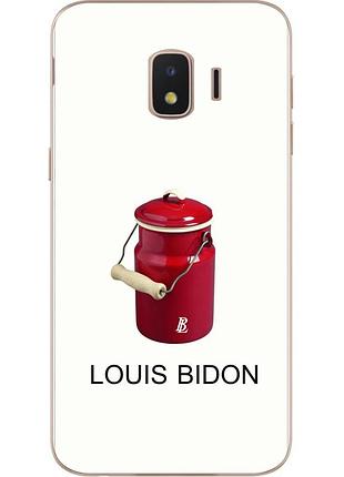 Антибрендовый силиконовый чехол для samsung j2 core galaxy 2018 j260 с картинкой louis bidon на белом фоне