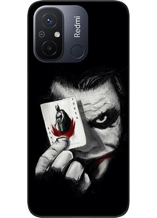 Силиконовый чехол для xiaomi redmi 12c с картинкой джокер с картой