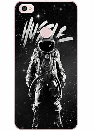 Силіконовий чохол бампер для xiaomi redmi note 5a prime з картинкою космонавт hustle