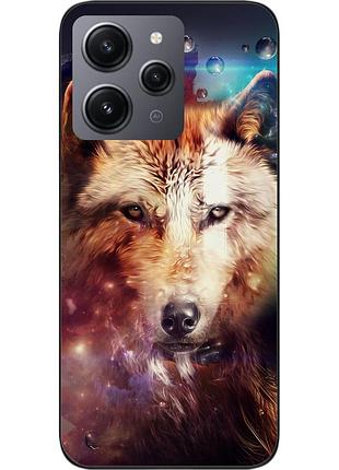 Силиконовый чехол для xiaomi redmi 12 с картинкой космический волк