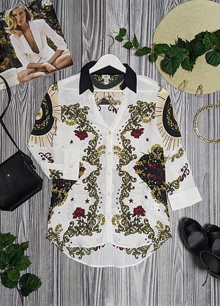 Белая блуза из вискозы под versace river island #4246
