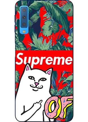Силиконовый чехол с рисунком для samsung a750f galaxy a7 2018 кот supreme