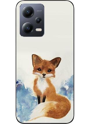 Силиконовый чехол для xiaomi redmi note 12 5g с картинкой лиса