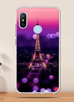 Бампер tpu чехол з картинкою для xiaomi mi a2 / mi 6x париж вночі