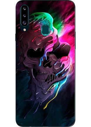 Чехол силиконовый для samsung a20s galaxy a207f с картинкой череп