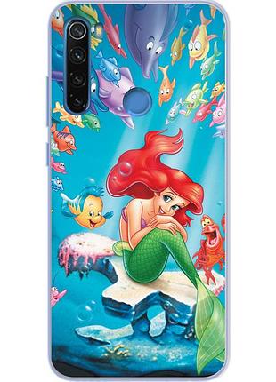 Чехол силиконовый для xiaomi redmi note 8 с картинкой русалочка