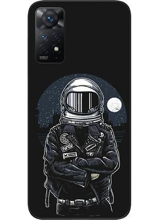 Силиконовый чехол бампер для xiaomi redmi note 11 pro с картинкой космонавт и луна