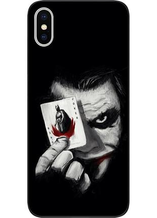 Силиконовый чехол для iphone x с картинкой джокер с картой