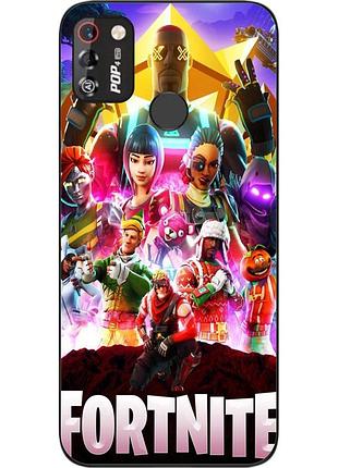 Силиконовый чехол для tecno pop 4 pro с картинкой игра фортнайт
