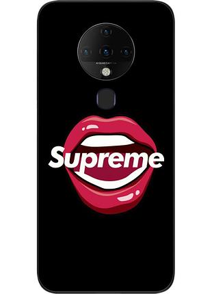 Силиконовый чехол для tecno spark 6 с картинкой губы supreme