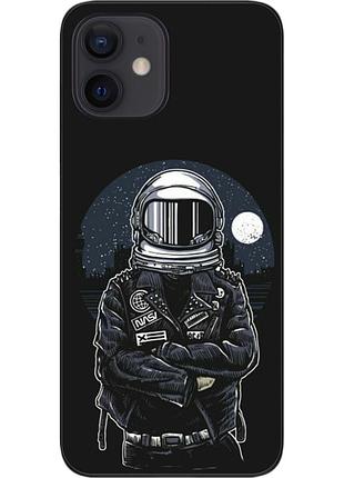 Силіконовий чохол для iphone 12 mini з картинкою космонавт і місяць