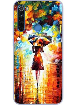 Силиконовый чехол для xiaomi redmi note 8t с картинкой под зонтом
