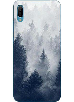 Бампер силиконовый чехол для huawei y6 2019 с картинкой лес