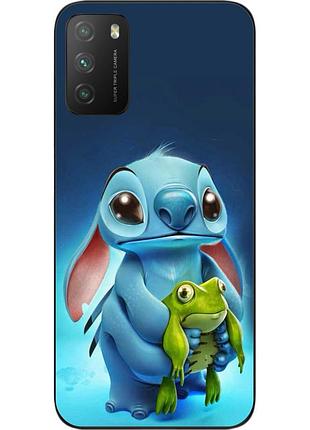 Силиконовый чехол бампер для xiaomi poco m3 с картинкой стич