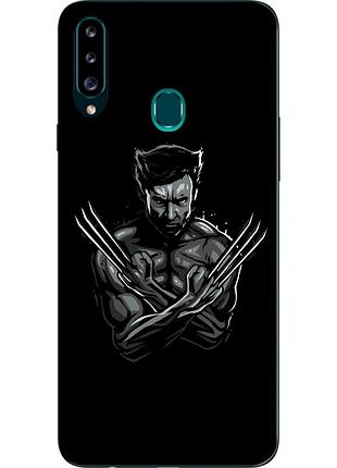 Силиконовый чехол для samsung a20s galaxy a207f с картинкой росомаха
