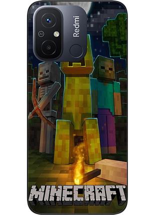 Оригинальный чехол для xiaomi redmi 12c с картинкой майнкрафт крипер и друзья