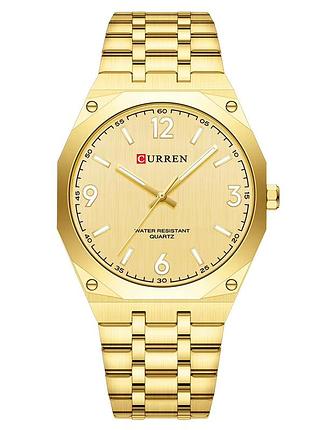 Мужские наручные часы curren 8504 gold в золотистом корпусе с классическим дизайном