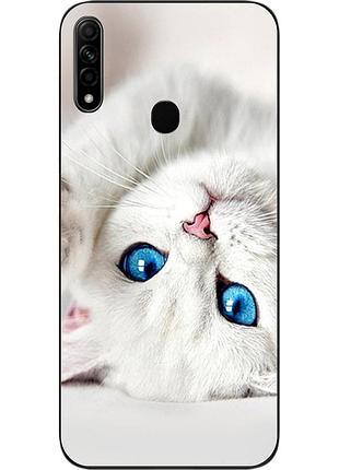 Оригінальний чохол для oppo a31 з картинкою білий котик