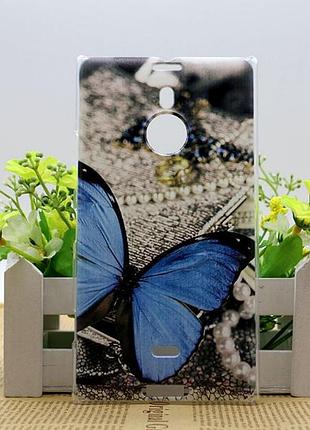 Яскравий ексклюзивний чохол для nokia lumia 1520 з принтом синя метелик