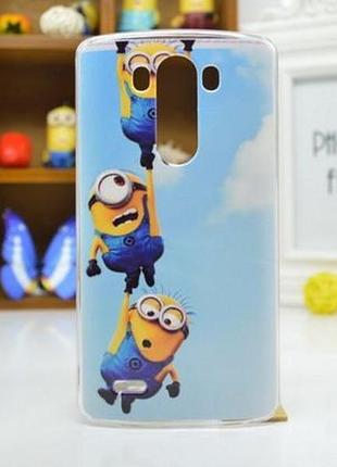 Силіконовий чохол бампер для lg g3s optimus g3mini d722 d725 з малюнком міньйони