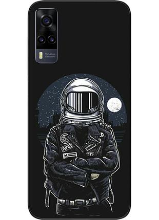 Силиконовый чехол бампер для vivo y31 с картинкой космонавт и луна