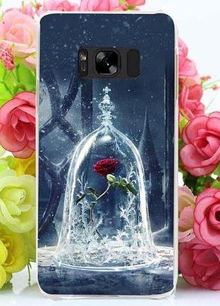 Бампер силиконовый чехол для samsung galaxy s8 plus g955 с картинкой красная роза