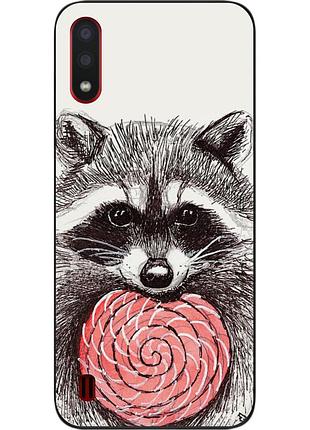 Силиконовий чохол для samsung a01 galaxy a015f з картинкою енот