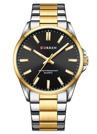Мужские часы curren 9090 silver-gold-black
