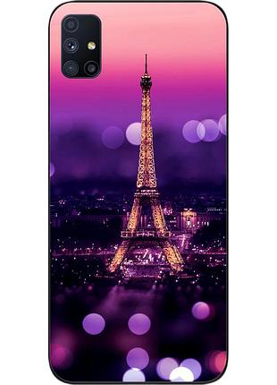 Силиконовый чехол для samsung m51 galaxy m515f с картинкой париж ночью