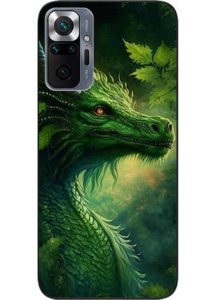 Силиконовый чехол бампер epik для xiaomi redmi note 10 pro с картинкой зеленый дракон
