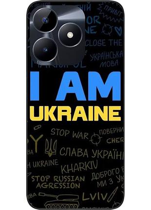 Силиконовый чехол epik для realme c51 с картинкой украина надписи