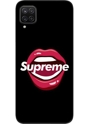 Силиконовый чехол для samsung a12 galaxy a125f с картинкой губы supreme