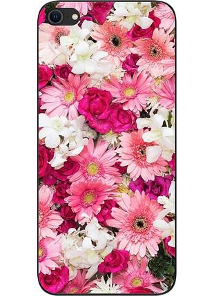 Чехол силиконовый для iphone se 2020 с картинкой цветы