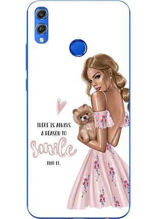 Силиконовый чехол с рисунком для huawei honor 8x smile