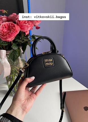 Сумочка leather top-handle bag black💞