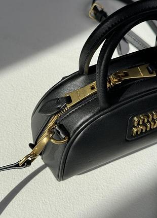 Сумочка leather top-handle bag black💞 8